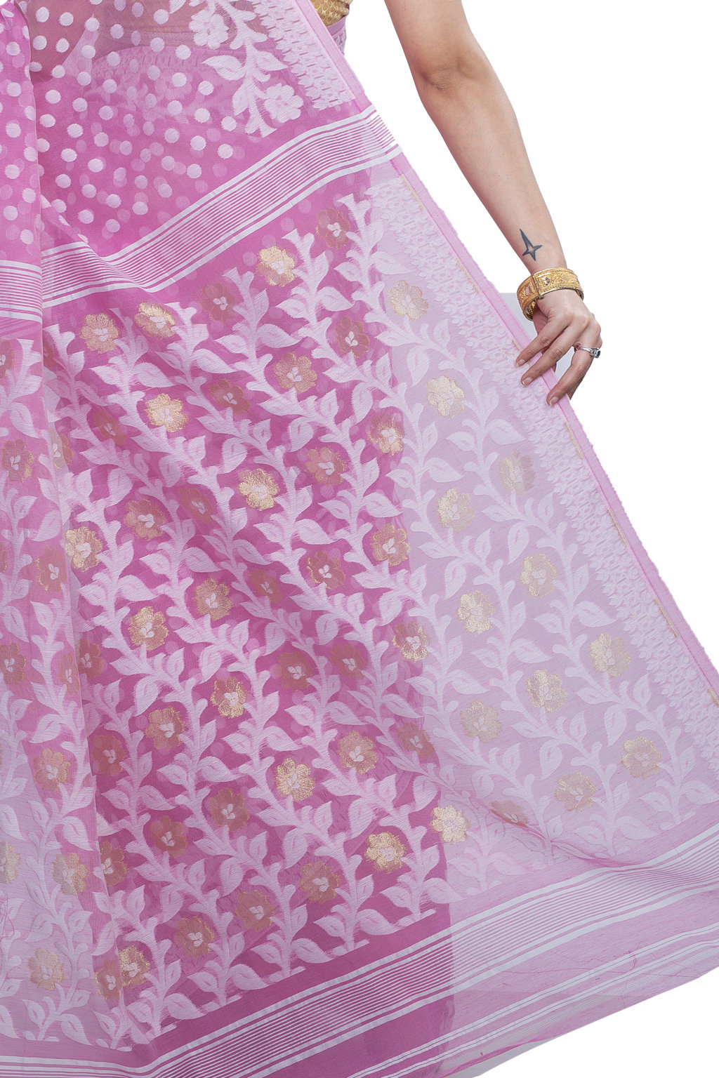 Pink Pure Cotton Boll_Jamdani Jamdani Saree (814)
